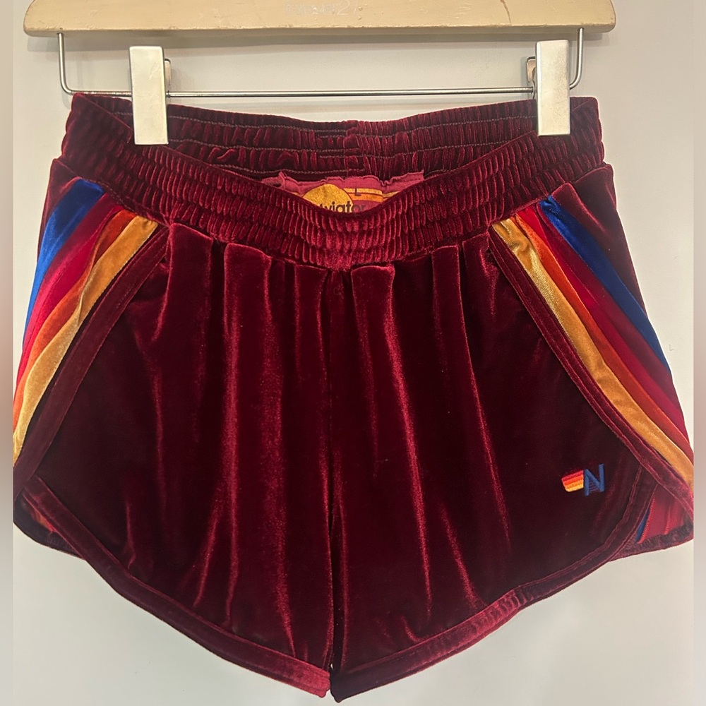 Aviador Nation Velour Jogger Short Red/ Size L(they definitely fit like a small)